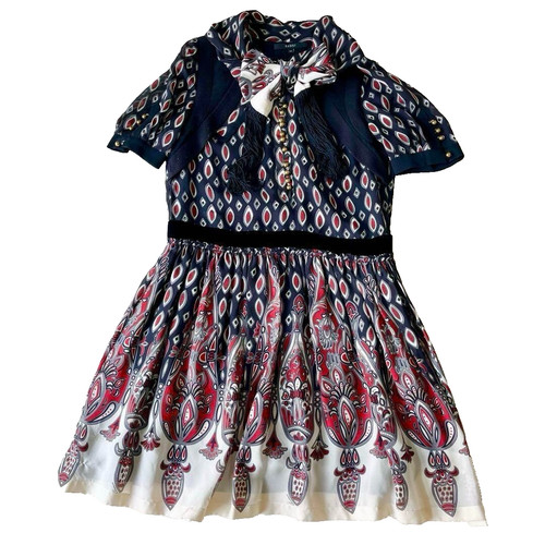 Abito Gucci Paisley manica corta bottoni oro seta taglia 40 usato tu leagioni