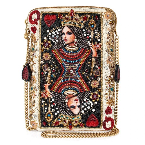 THE SAK Borsa a tracolla Mary Frances The Queen mini pochette gioiello cristallo perline a mano nuova con etichetta