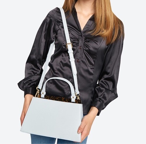 NWOT Charles & Keith TRAPEZOID TOP HANDLE TOTE BAG   LIGHT BLUE