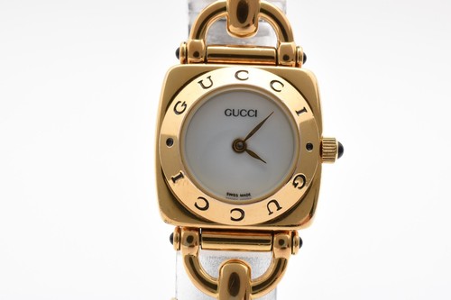 Orologio Donna Vintage [Quasi Come Nuovo] Gucci Horsebit 6300L Oro Quadrante Bianco Quarzo JP