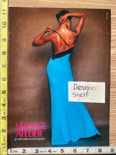 Versace Atelier Abiti Blu 1997 Stampa Vintage Pubblicità
