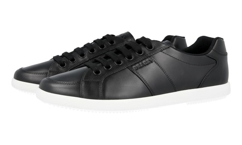 Sneakers classiche Prada in pelle   4E2845   Nero Bianco   NUOVE