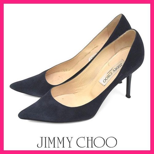 Jimmy Choo decolte tacco EU36 US6 camoscio blu navy punta 09802a