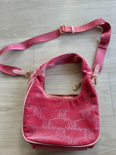 Borsa a mano Juicy Couture in velluto rosa