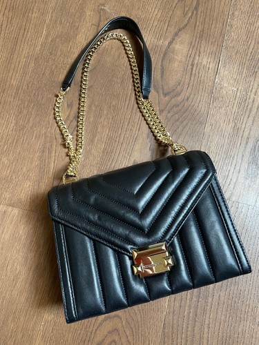 Michael Kors Whitney Borsa a mano in pelle di mucca nera donna a tracolla