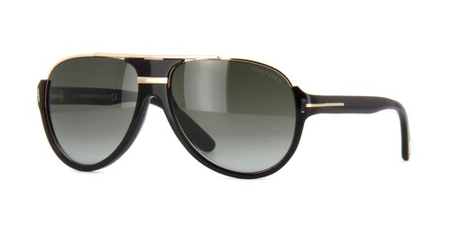 Tom Ford DIMITRY FT 0334 Shiny Black Gold G Shaded (01P) Sunglasses