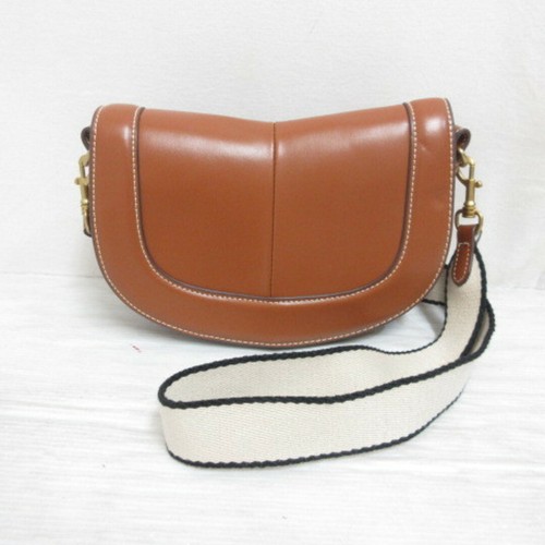 Borsa a tracolla Zara Top Stitch 3 vie marrone foderata Yoko: 23 5 cm opaca: usata