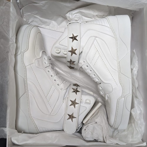 Givenchy Tyson Stars White Hi Top Sneakers Euro 41 US 8 100% CALF LEATHER