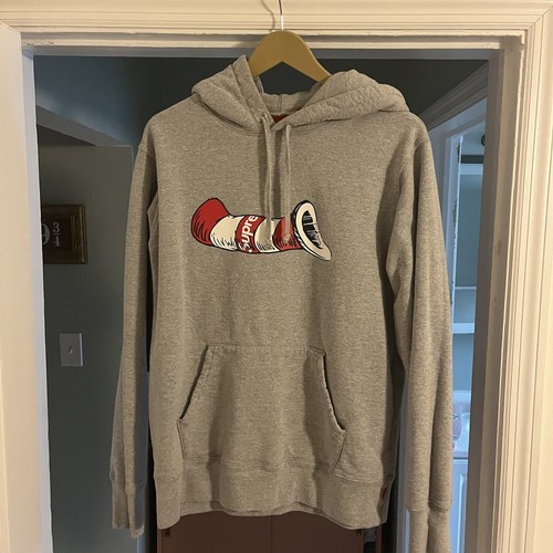 Felpa con cappuccio Supreme Dr Seuss Cat In The Hat grigia M Medium FW18
