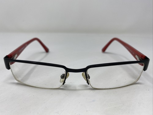 Emporio Armani EA 1006 3014 53 17 140 Black Red Half Rim Eyeglasses Frame K367