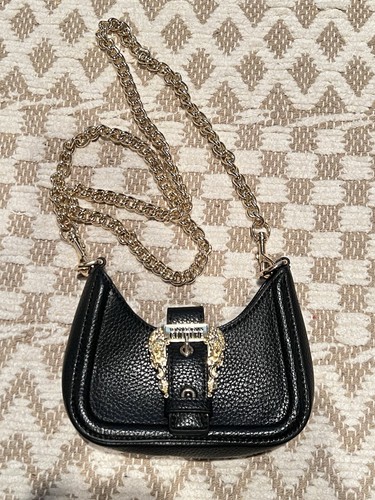 AUTENTICA   Borsa a tracolla Versace Couture Jeans in pelle nera