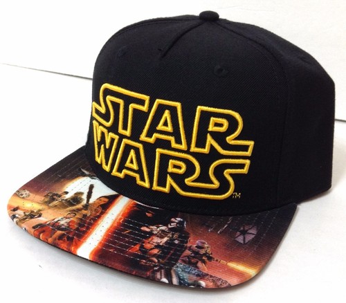 BRANDBLACK STAR WARS SNAPBACK HAT Black Yellow Big Logo The Force Awaken Rey Kylo Men Women