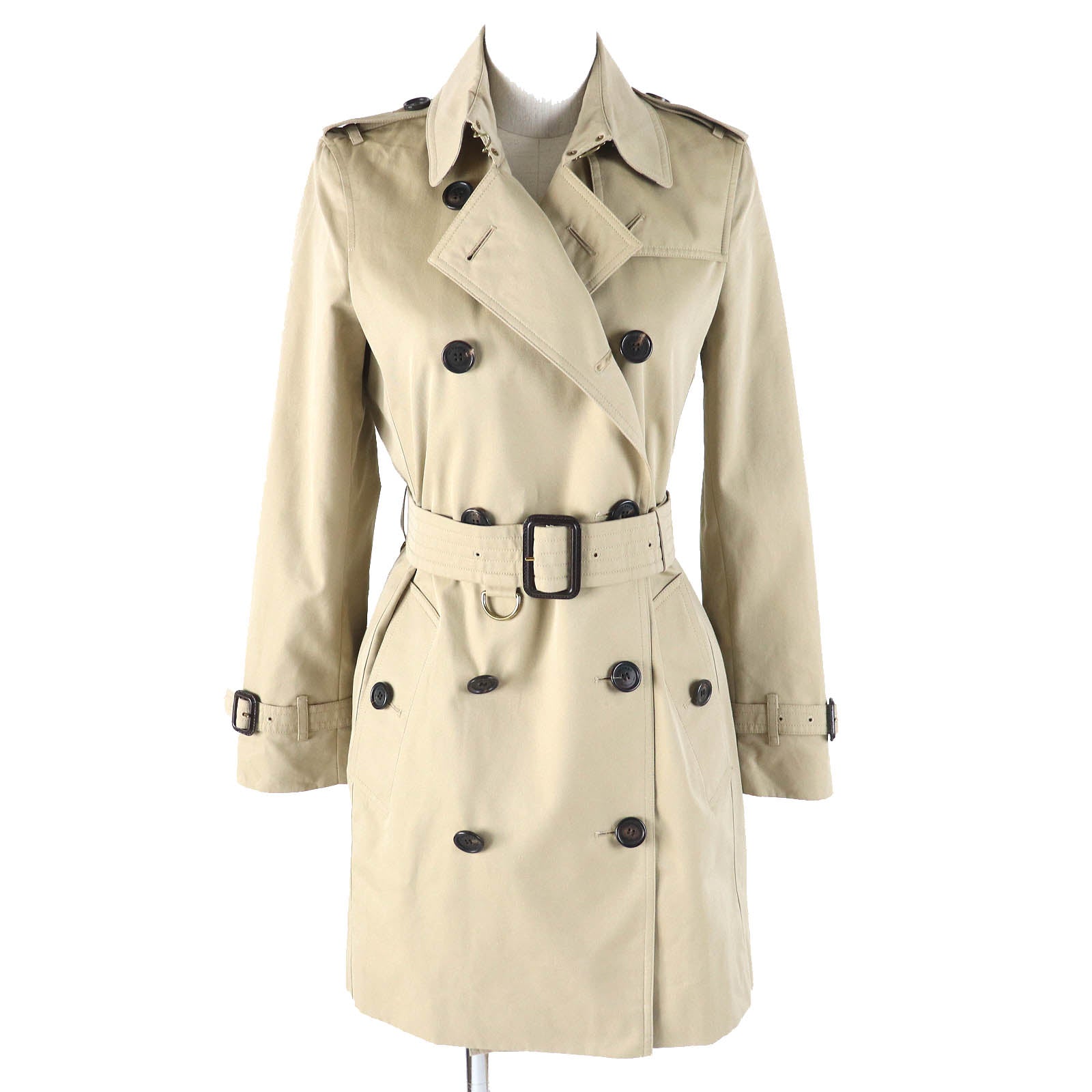 BURBERRY trench coat 3900461 Outer: 100% cotton  Lining: 100% cotton  Sleeve lining: 100% viscose (rayon) beige Kensington Women M Used Authentic