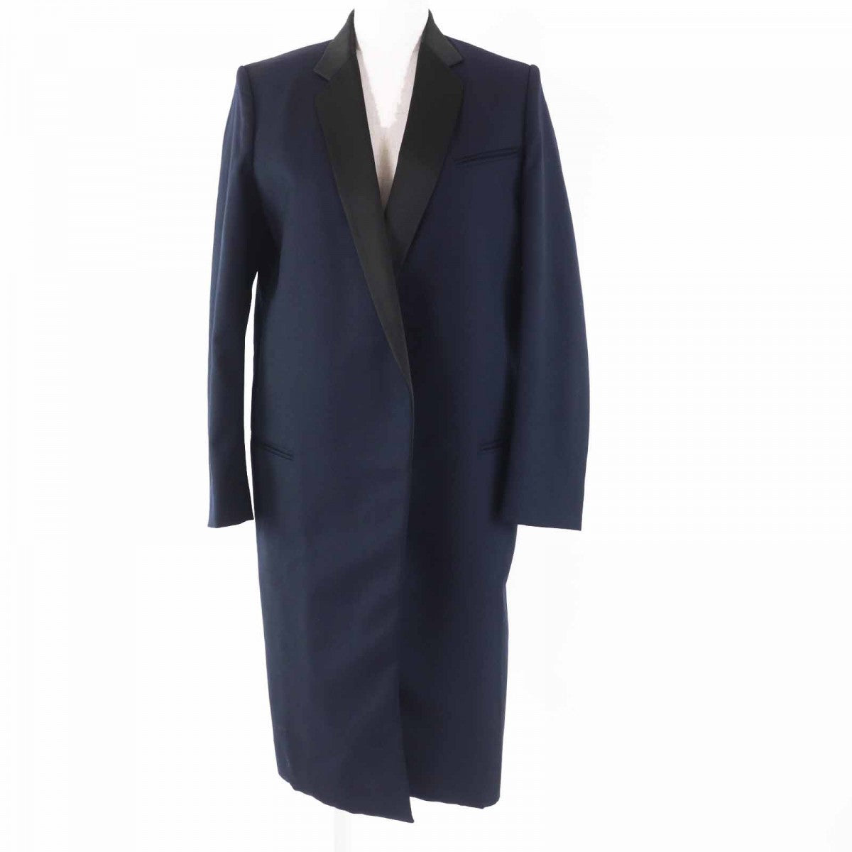 CELINE coat 2 8H28 5065 wool Navy black 34
