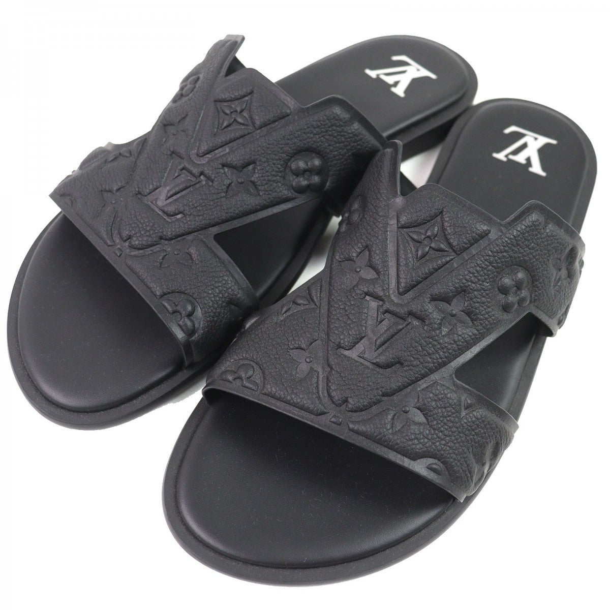 LOUIS VUITTON Sandals 1ACHJ6 Monogram Ann Platt black LV Oasis Mules 10
