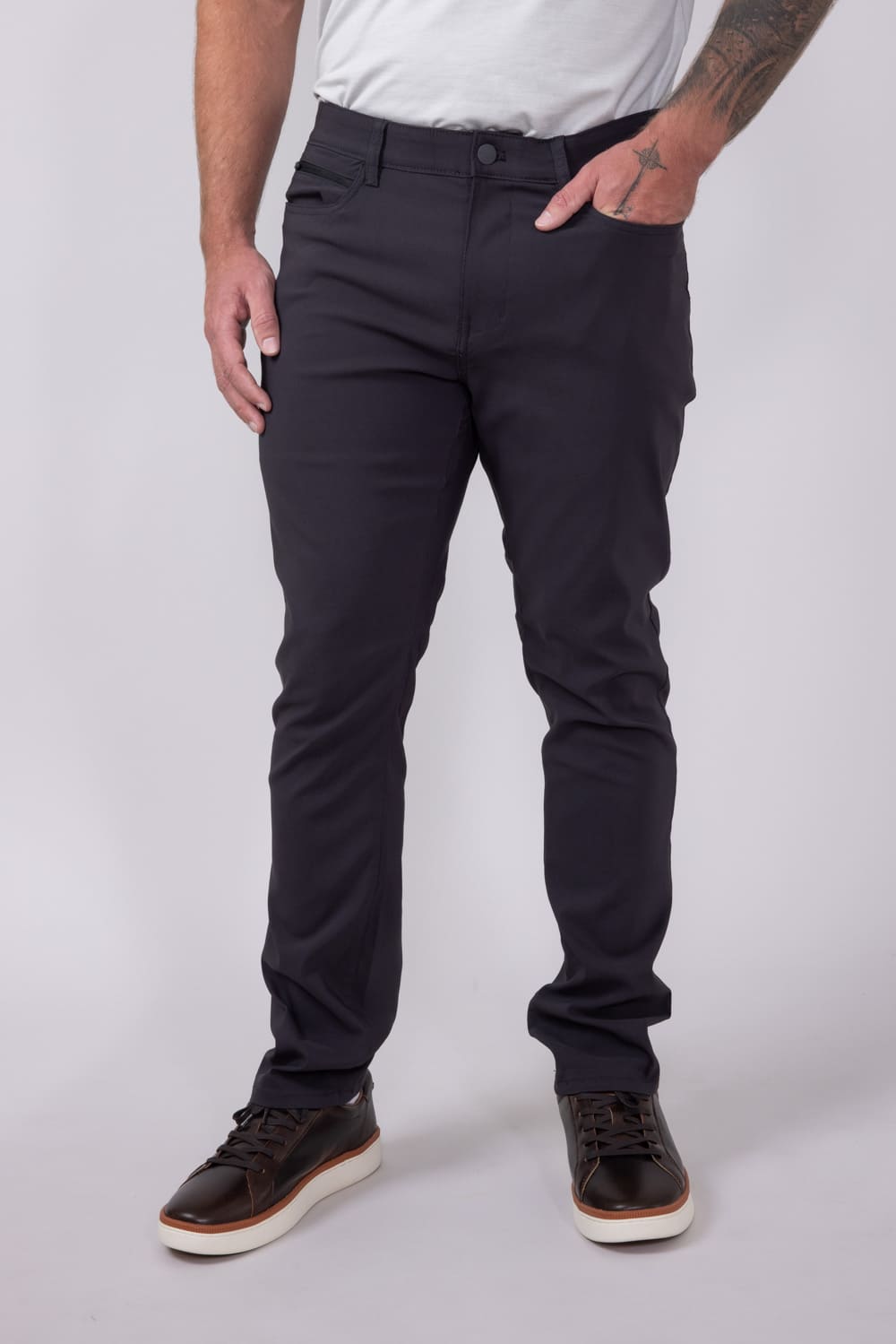 TKO EVOLUTION APPAREL Weatherproof Vintage Faille 5 Pocket Pants for Men in Dark Grey   W5S901 074 GRAY