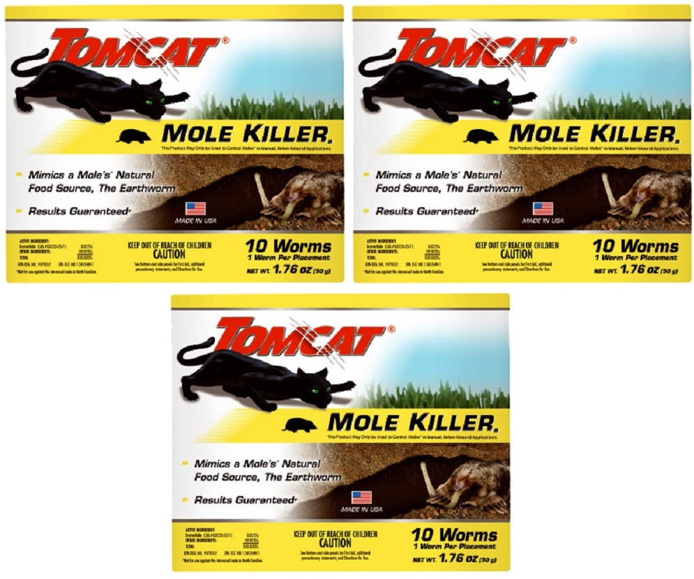 Tomcat 0372310 10 Pack Worm Shaped Mole Killer   Quantity of 3