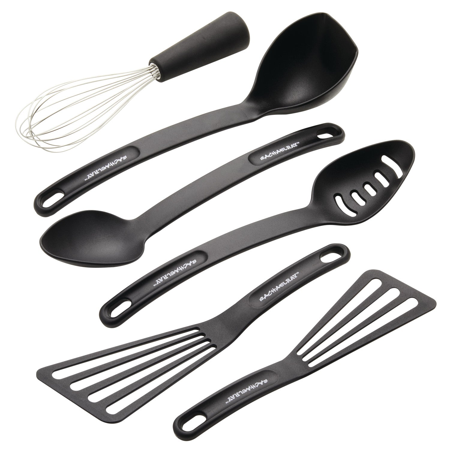 2351 Rachael Ray Tools and Gadgets Kitchen Utensil Set 6 Piece Black