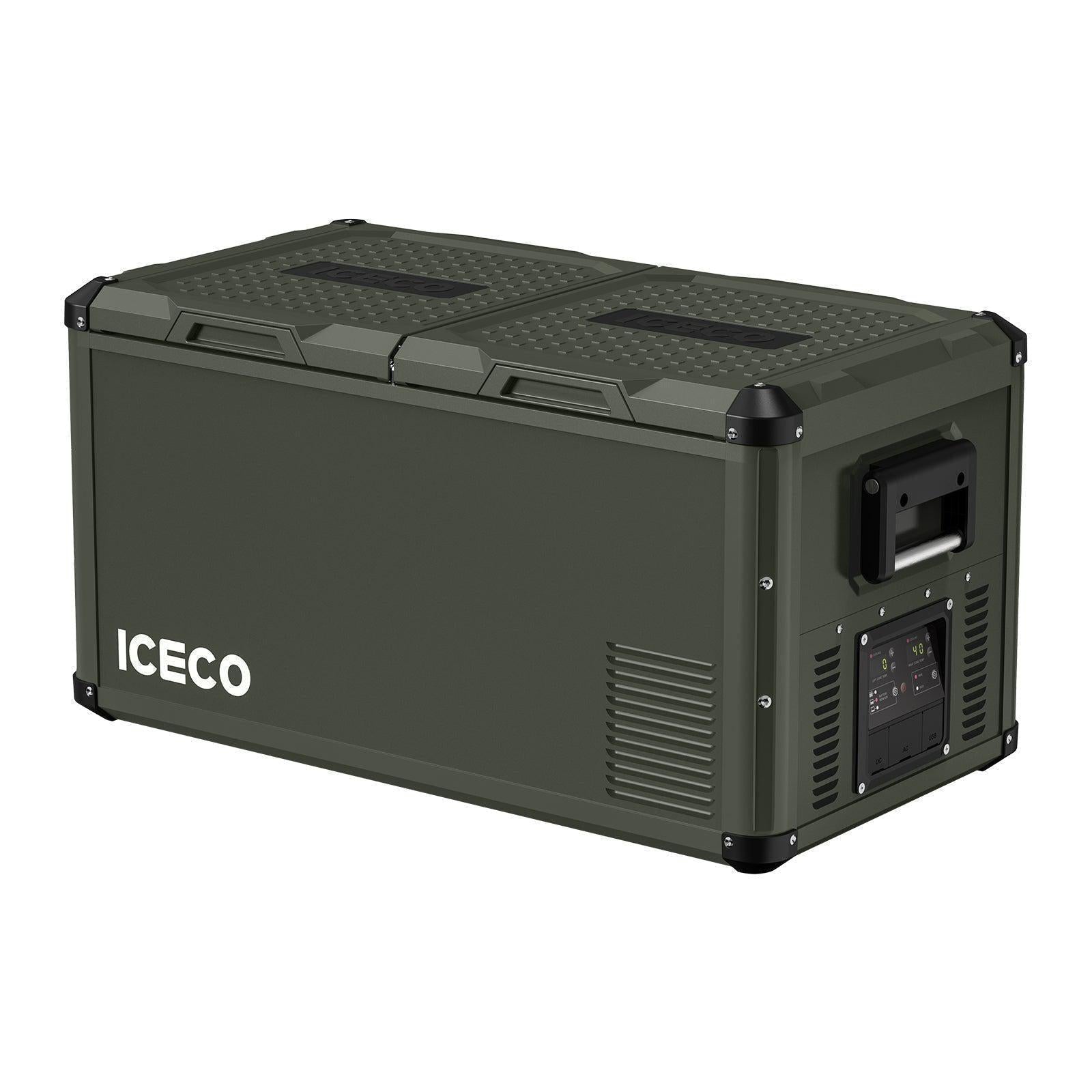 WWW.ICECOFREEZER 79.2QT VL75ProD Olive 12V Heavy Duty Metal Fridge Freezer  ICECO