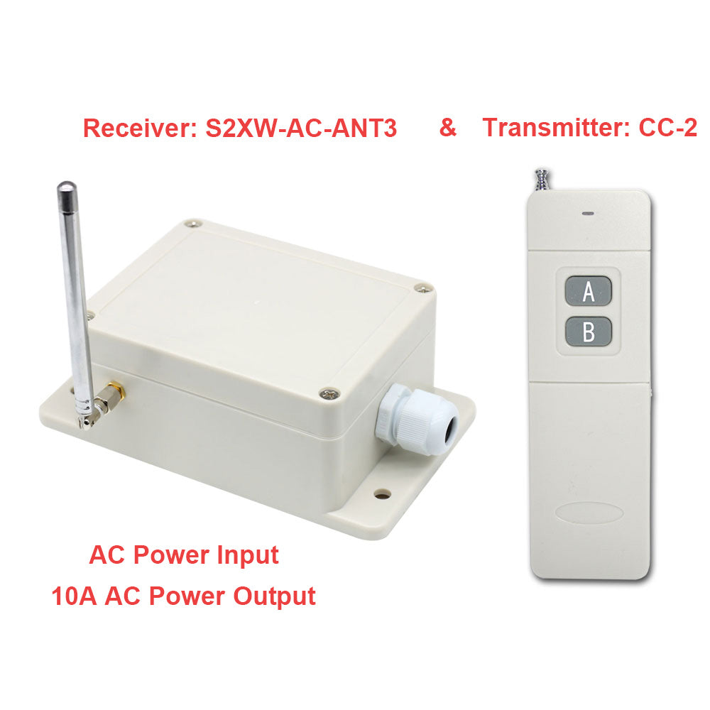 LONG RANGE REMOTE SWITCHES 10A AC Power 5000M Long Range Outdoor Remote Control Light Switch (Model 0020149)