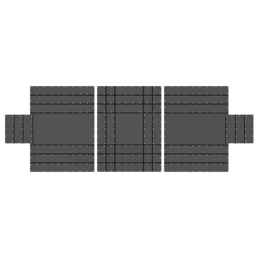 US CARGO CONTROL 14 Oz. 3 Pc. Lumber Tarp   Ends: 24' X 18' (8' Drop); Mid: 24' X 18'   Black