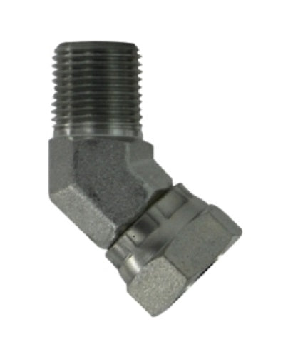 MIDLAND INDUSTRIES 1/2" X 1/2" Male 45 Degree Union Elbow Swivel Adapter NPSM Hydraulics 150388