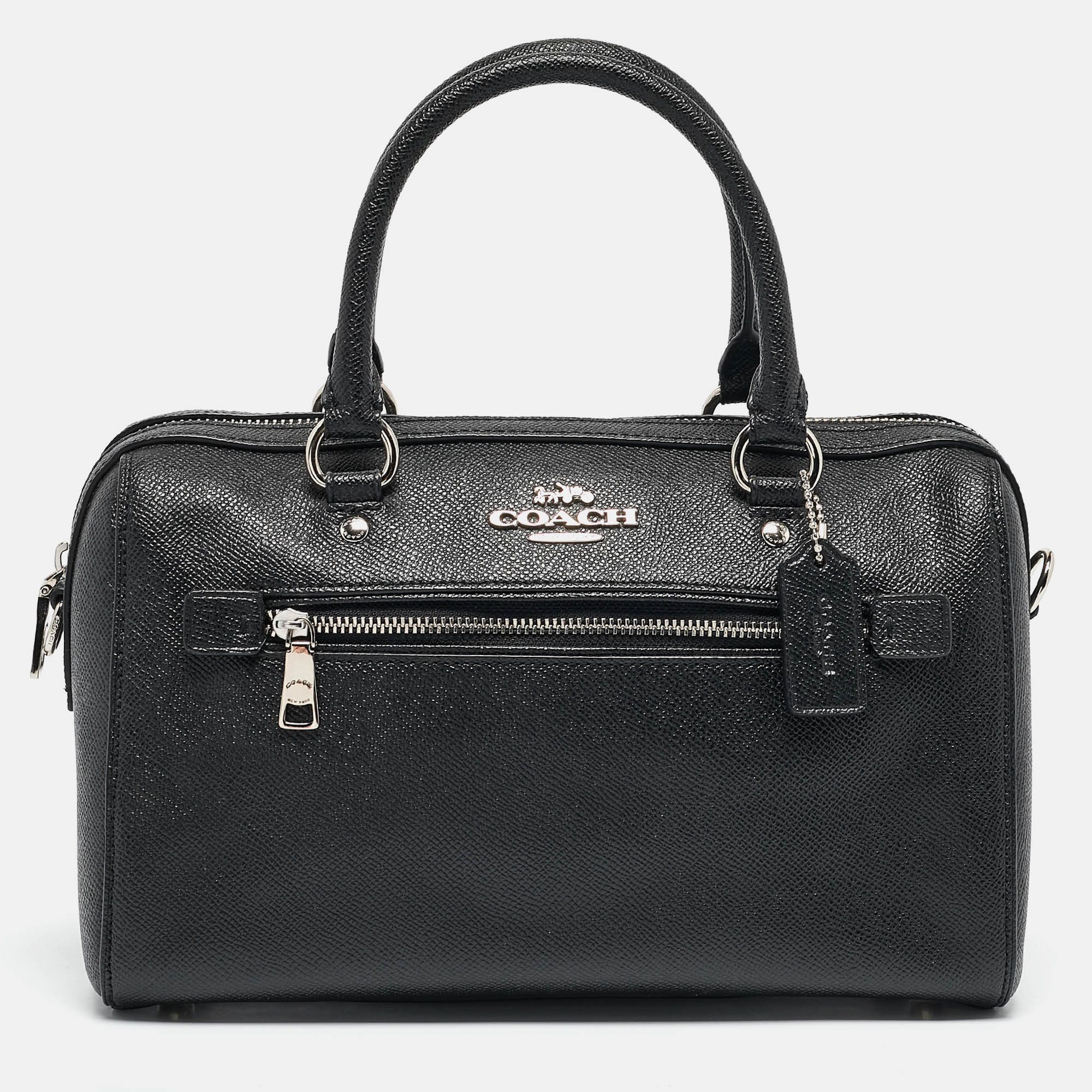 2613 Coach Black Leather Rowan Boston Bag