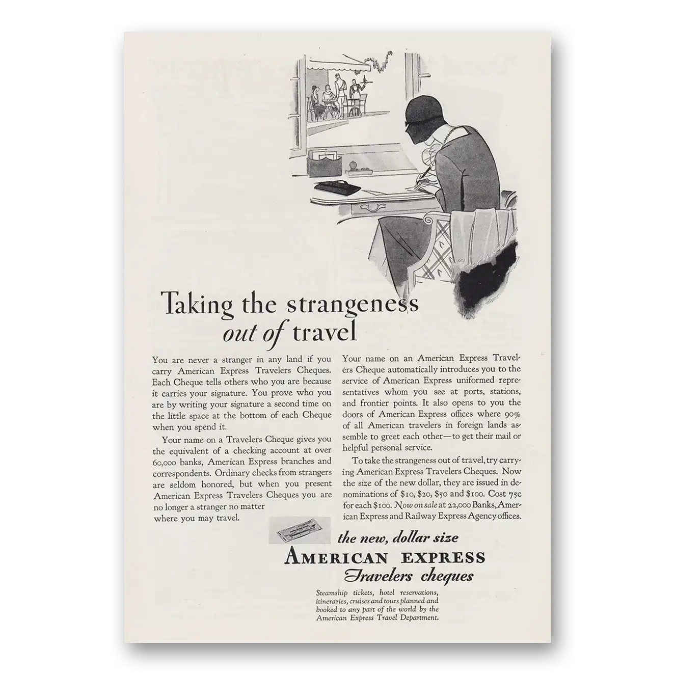 RELICPAPER 1930 American Express Print Ad   Taking Strangeness