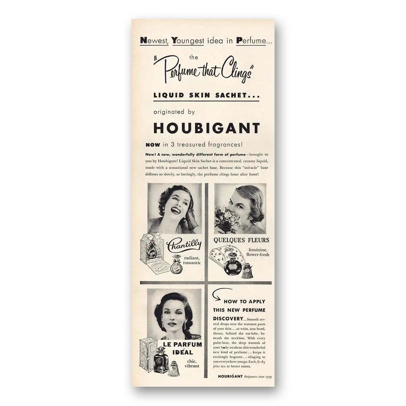 RELICPAPER 1953 Houbigant Perfumes Print Ad   Perfume