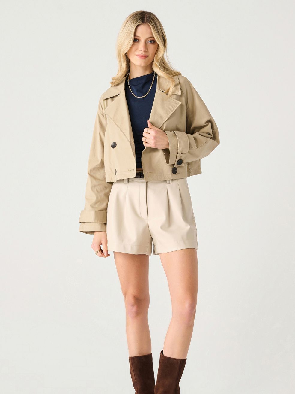 DEX Tammy Cropped Trench Coat