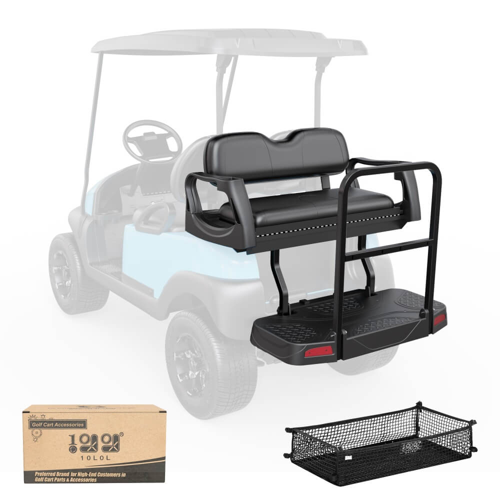 Golf Cart Flip Fold Rear Seat Kit with Multi Fold Cargo Bed for 2004 Up Club Car Precedent, Tempo, Onward   10L0L