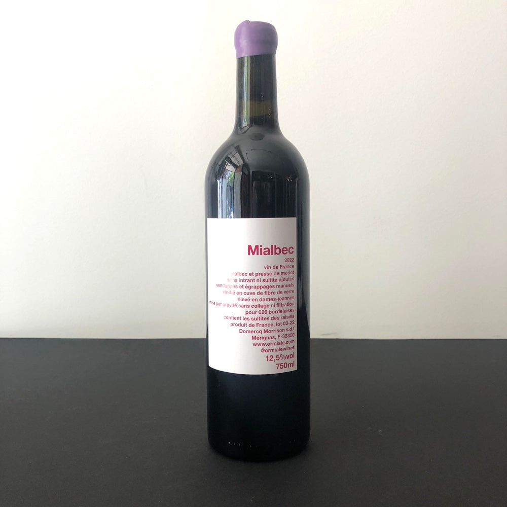 JENNY FRANCOIS 2022 Ormiale, 'Mialbec' Bordeaux Superieur, France