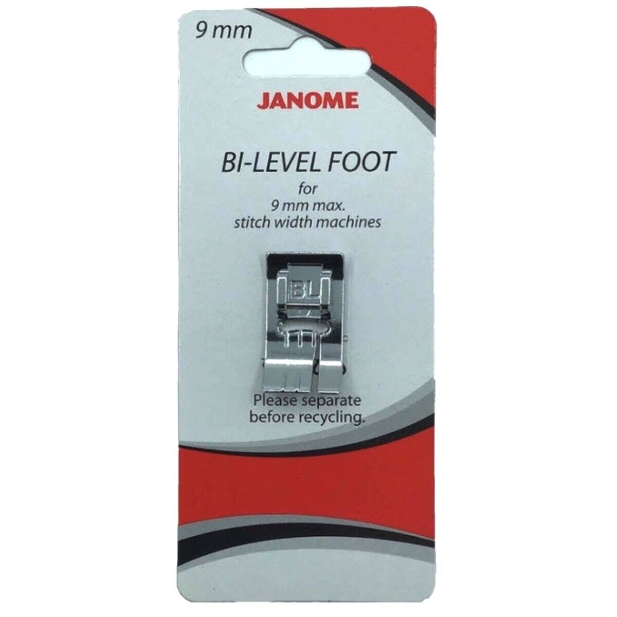 CUTEX SEWING SUPPLIES Janome Bi Level Foot #202461005 for 9mm Max Stitch Width Sewing Machines