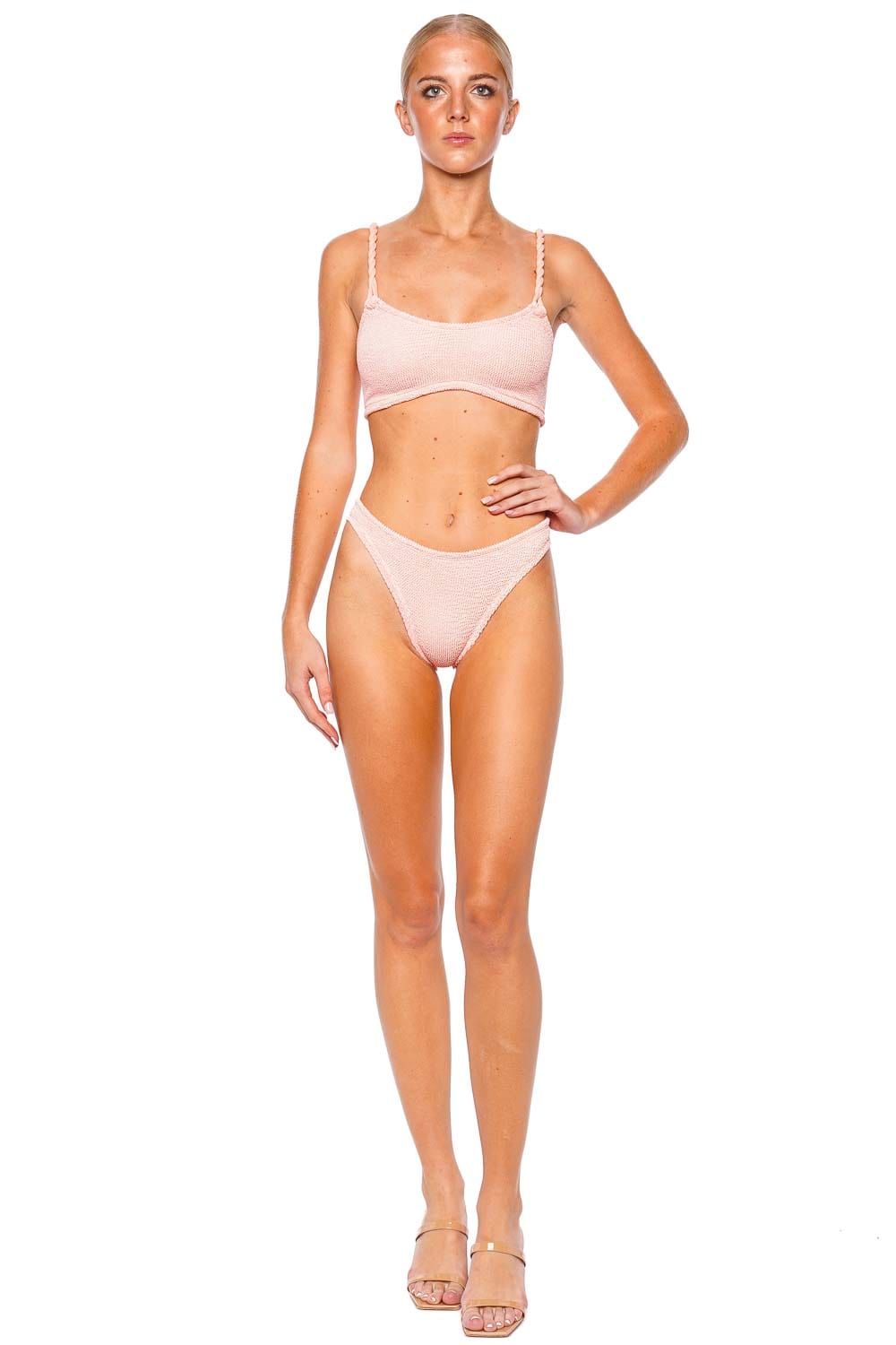 HUNZA G Phoebe Peach Bikini Set