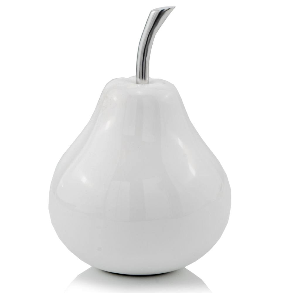 2736 White Jumbo Pear Shaped Aluminum Accent Home Decor
