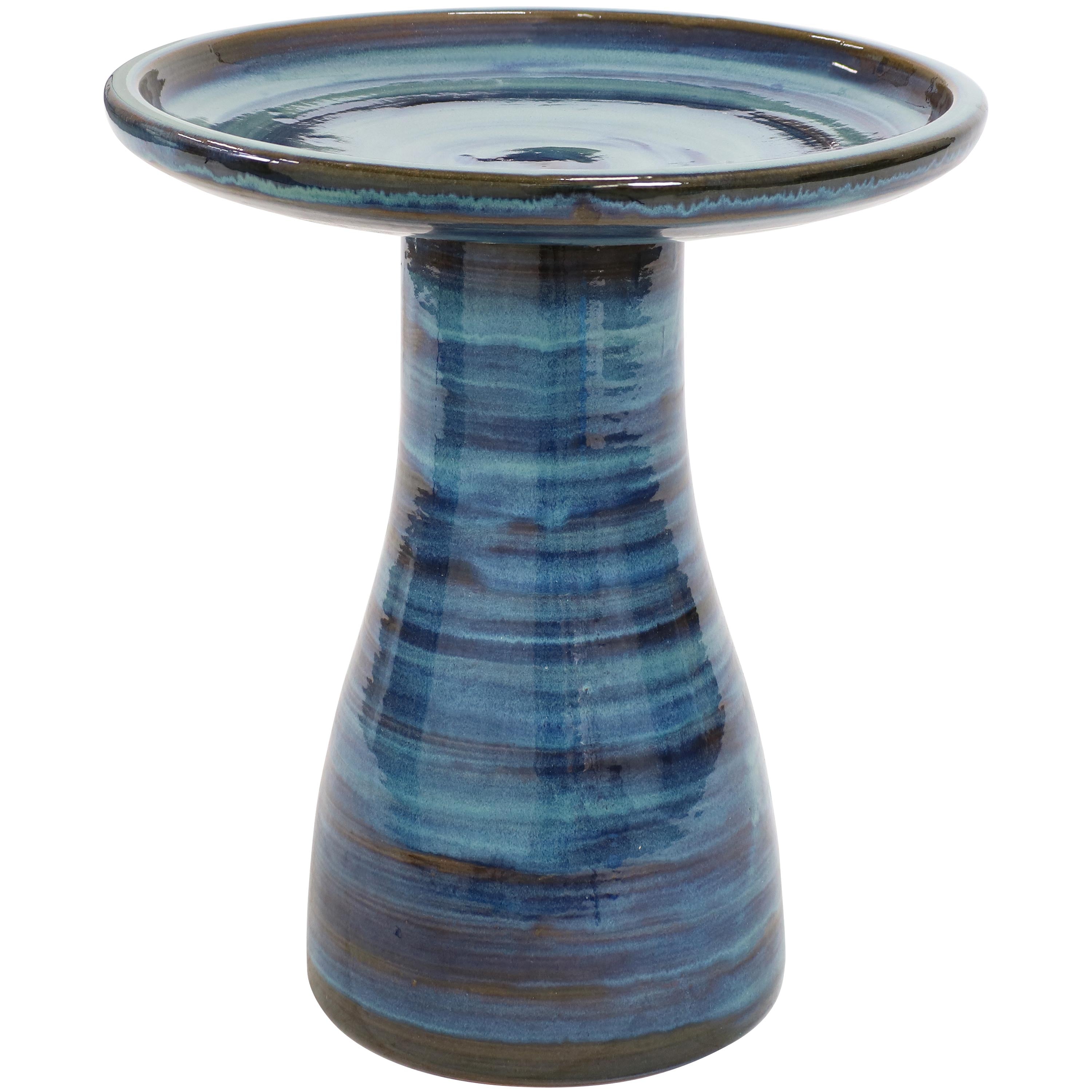 2936 Sunnydaze Outdoor Weather Resistant Garden Patio Simply Elegant High Fired Smooth Ceramic Hand Painted Bird Bath