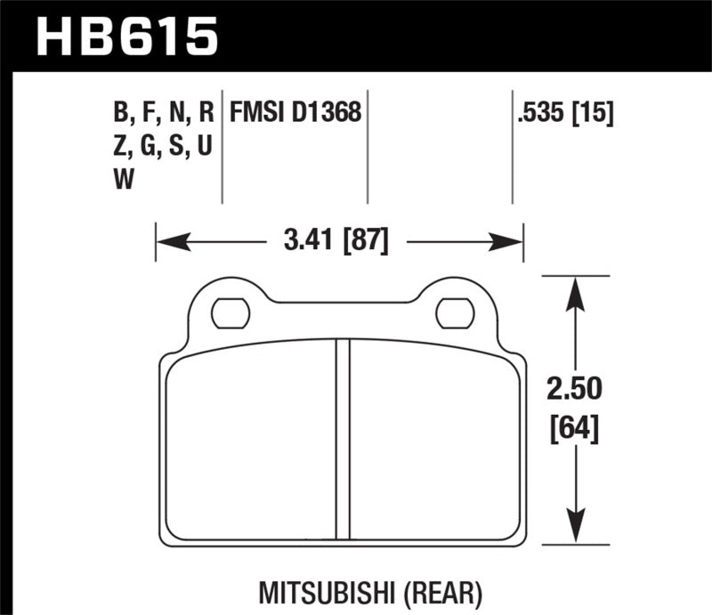 HAWK PERFORMANCE Hawk 08 10 Mitsubishi Lancer Evo X DTC 70 Race Rear Brake Pads