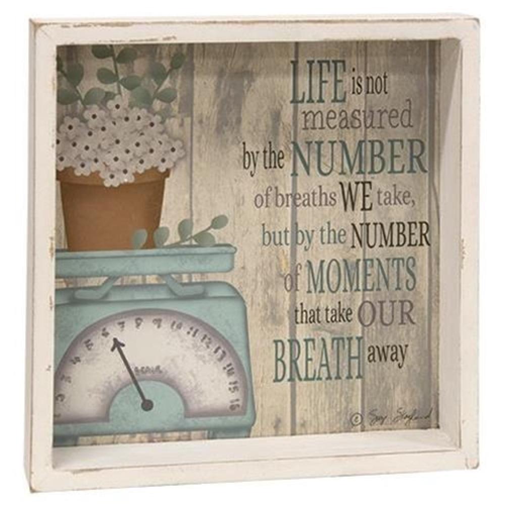 2736 *Life Is Not Measured Shadow Box Sign