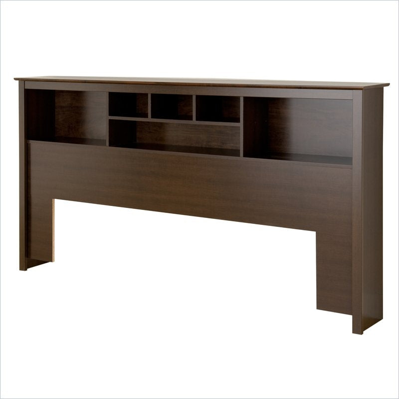 2736 King size Bookcase Headboard in Espresso Wood Finish