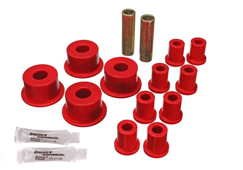 Energy Suspension 65 72 Dodge Charger (w/ 2in Main Eye) Red Rear Leaf Spring Bushing Set