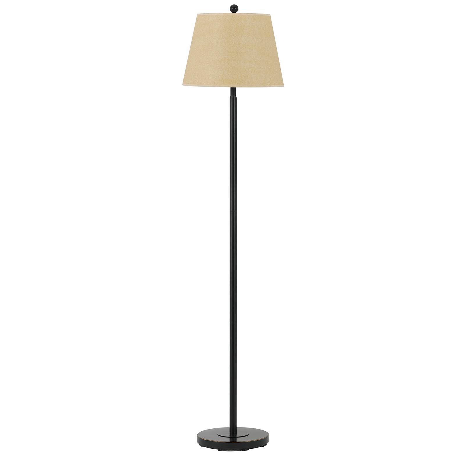 2736 60" Bronze Traditional Shaped Floor Lamp With Tan Square Shade