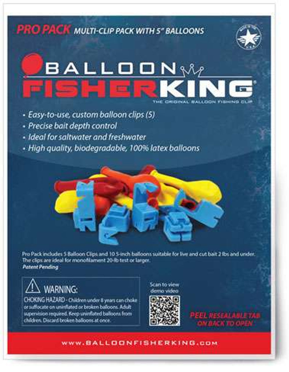 Balloon Fisher King Pro Pack   5 Balloon Clips, 10 5in Balloons