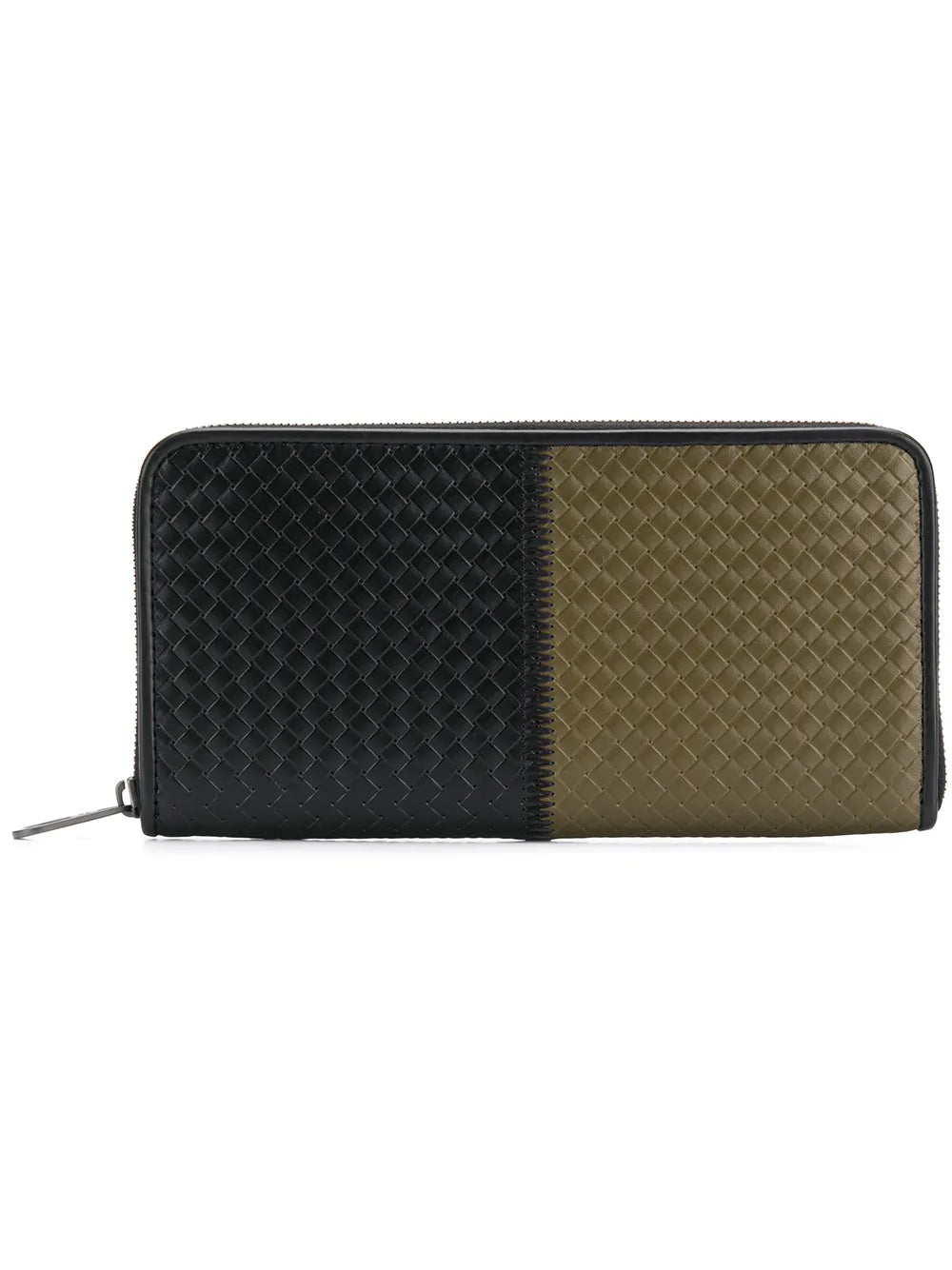 2613 Bottega Veneta Two Tone Leather Continental Zip Around Wallet