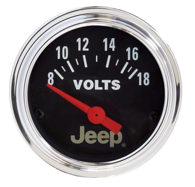 Autometer Jeep 52mm 8 18 Volts Short Sweep Electronic Voltmeter Gauge