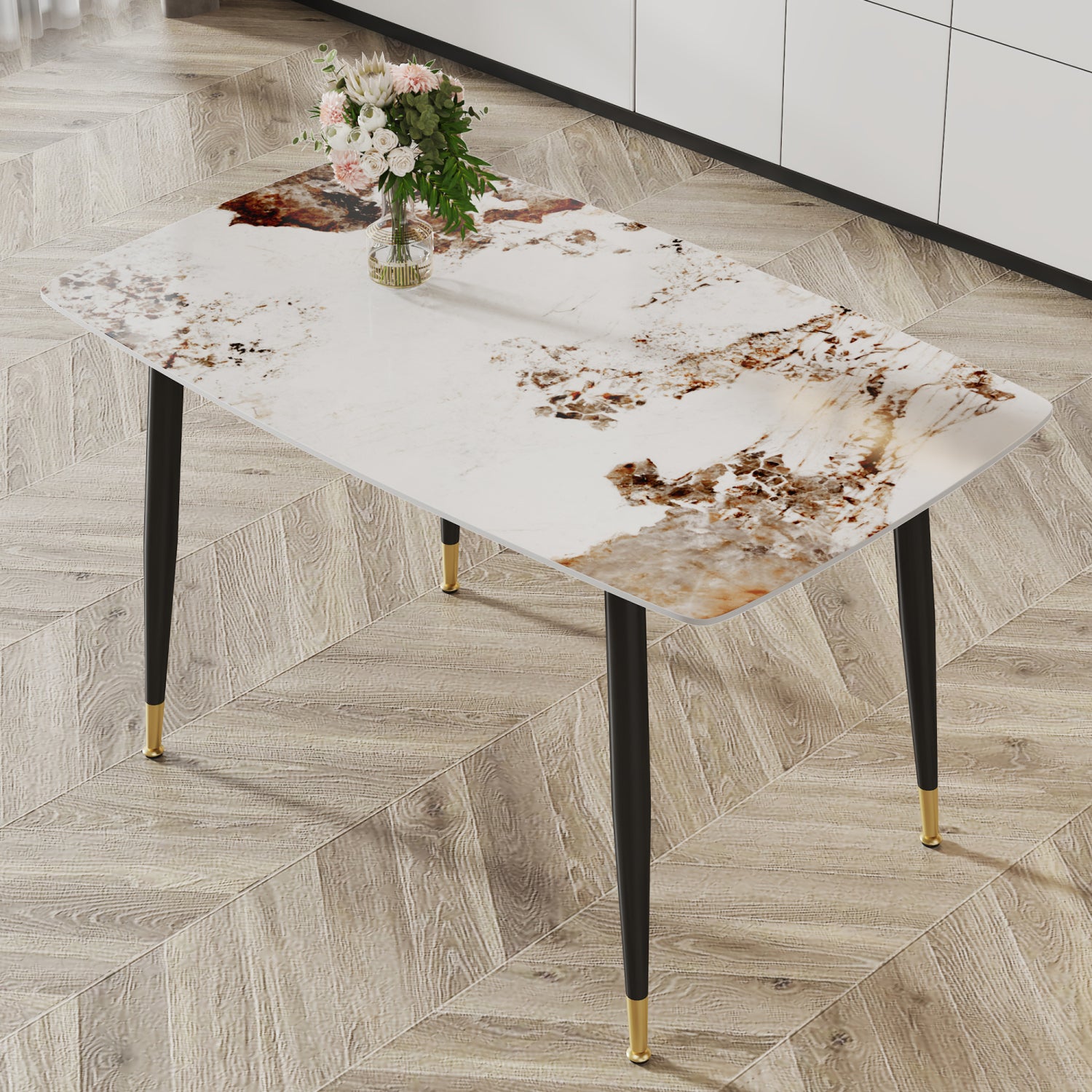 2594 Streamdale Patterned Sintered Stone Dining Table (50"x30"x30")