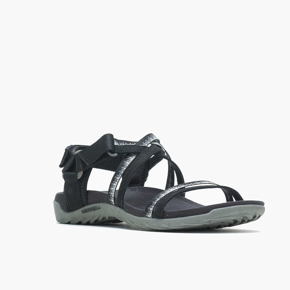 2718 Merrell Women's Terran 3 Cush Lattice Sandal  Black  8 Wide