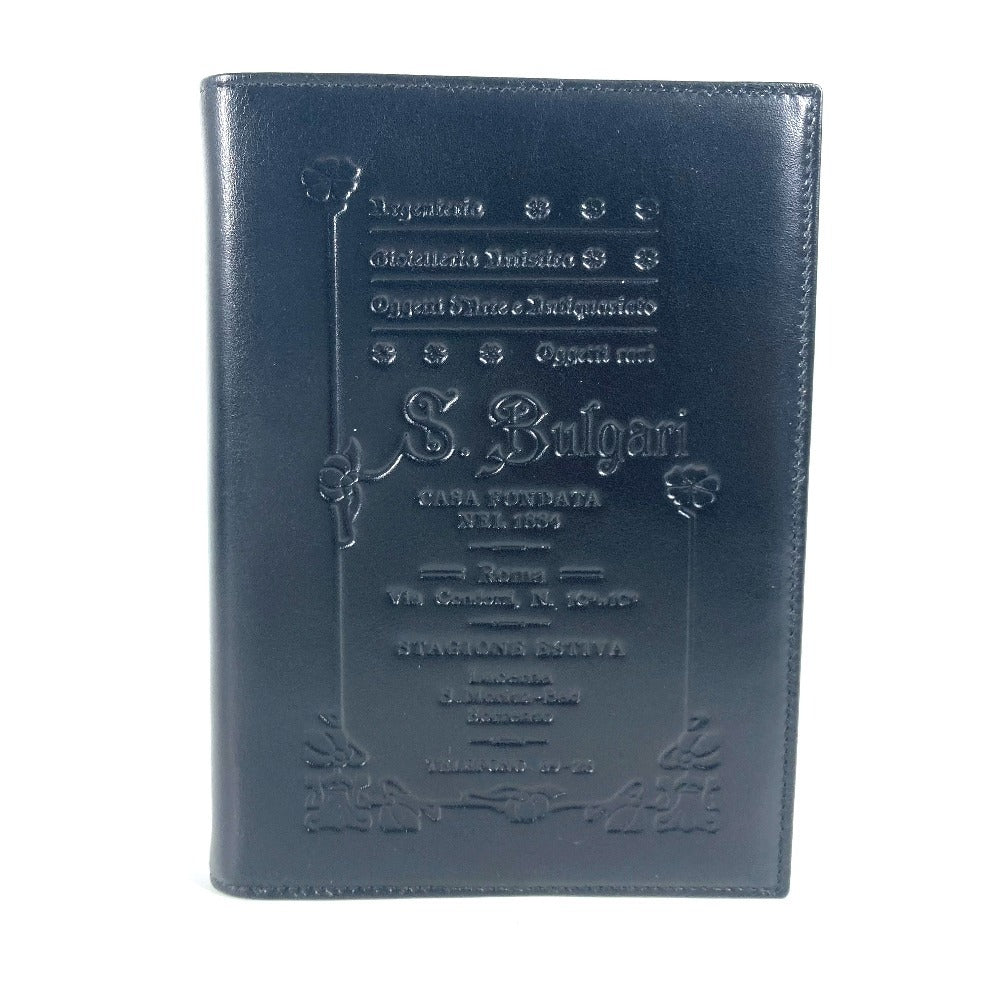 BVLGARI Notebook leather black Notepad stationery S.bvlgari logo