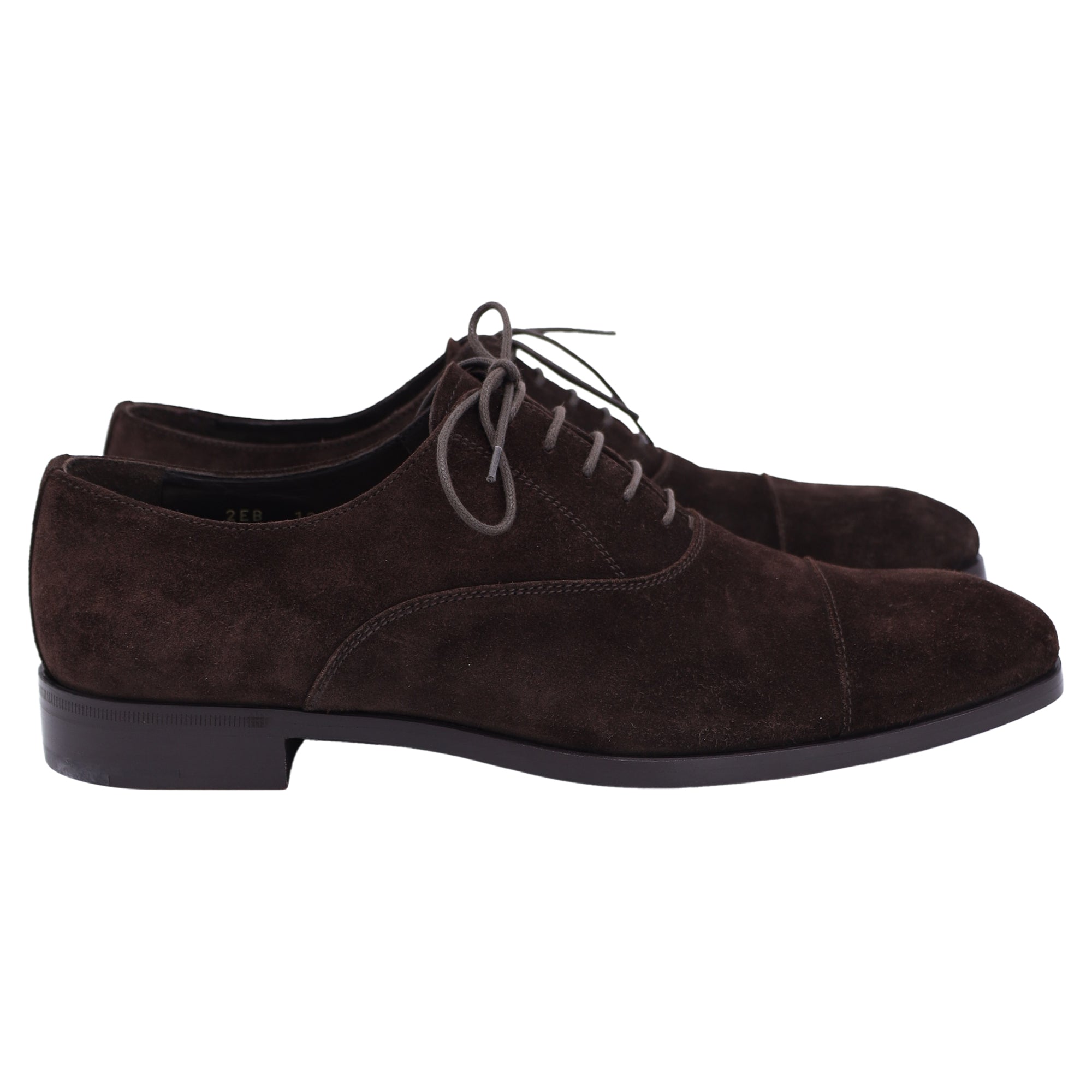 2604 Prada Derby Shoes in Brown Suede