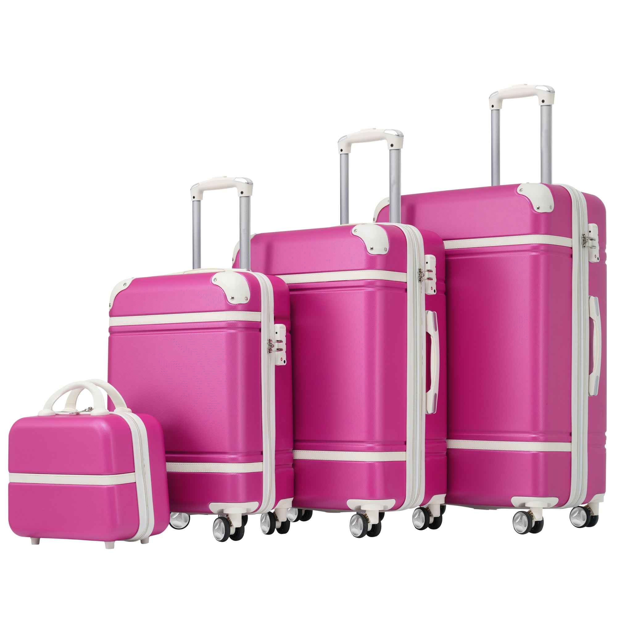 2594 Streamdale Hardshell Luggage Sets 4 Pieces 20" +24" +28" Luggages and Cosmetic Case Spinner Suitcase with TSA Lock Lightweight
