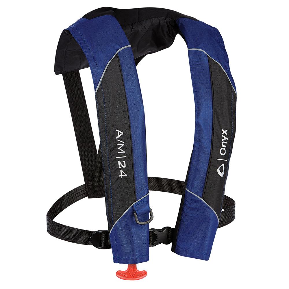 ONYX OUTDOOR Onyx A/M 24 Automatic/Manual Inflatable PFD Life Jacket   Blue [132000 500 004 15]